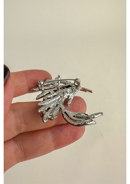 Taş Detaylı Renkli Tüy Broş (4cm) fiyatları