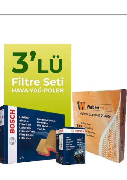 Nissan Almera 1.5 Filtre Bakım Seti (2001-2008) 3 Lü