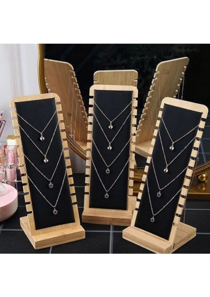 3'lü Ahşap Kumaş Kaplama Takı Düzenleyici, Kadınlar Için Hediye