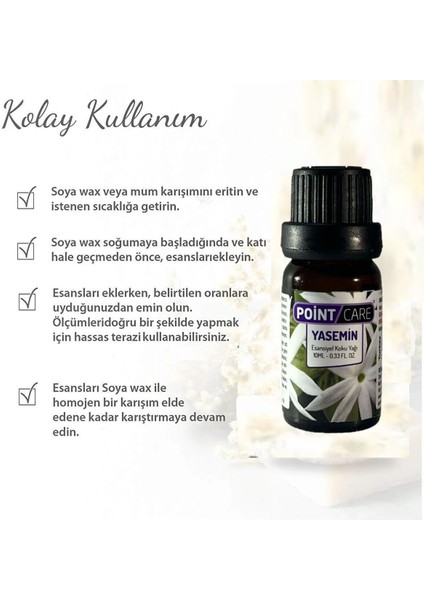 Yasemin Esansı 10ML, Mum Kokusu, Soya Wax Esansı, Şeffaf, Hoş Koku fiyatları