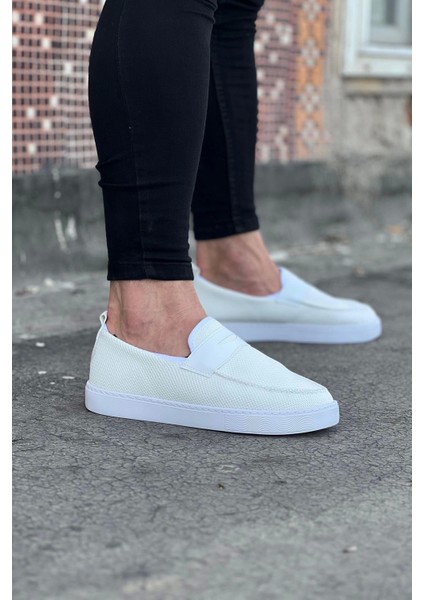 Litae TREND061 Beyaz Triko Babet Erkek Casual Ayakkabı