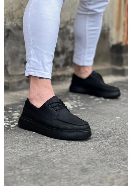 Litae TREND508 Kömür Cilt Ortopedik Taban Erkek Casual Ayakkabı
