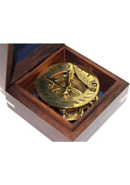 Ahşap Kutulu Pirinç Güneş Saati ve Pusula Modeli 2213 fiyatları