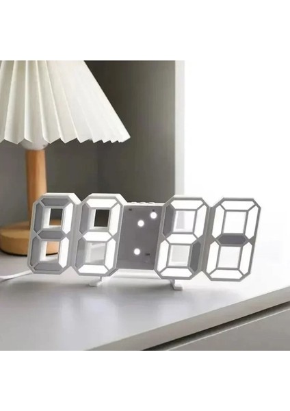 Dijital LED Saat, Alarm, Sıcaklık ve Tarih Gösterge, Otomatik Işıklı, Beyaz modelleri