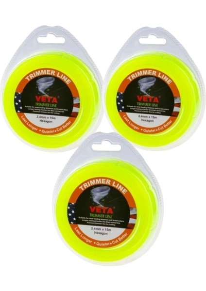 2.4 mm Şarjlı Tırpan Misinesi-Misinası 15 mt 3 Adet
