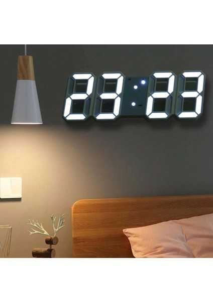3D Dijital Işıklı Saat Seti, Duvar ve Masa Için Adaptörlü, Modern Tasarım fiyatları