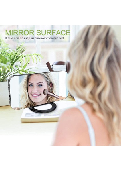 Aynalı LED Dijital Saat, 2 Usb, Hızlı Şarj, Alarmlı, Masa Saati, Beyaz