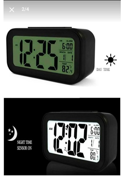 Dijital LCD Masaüstü Çalar Saat, Pilli, Işıklı, Alarm, Siyah, Kullanışlı, Şık Tasarım fiyatları