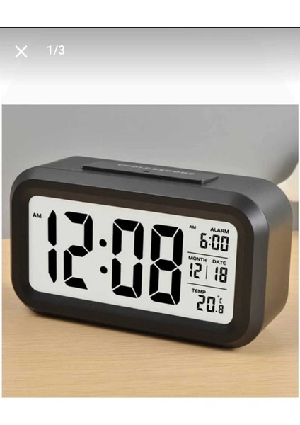 Dijital LCD Masaüstü Çalar Saat, Pilli, Işıklı, Alarm, Siyah, Kullanışlı, Şık Tasarım modelleri