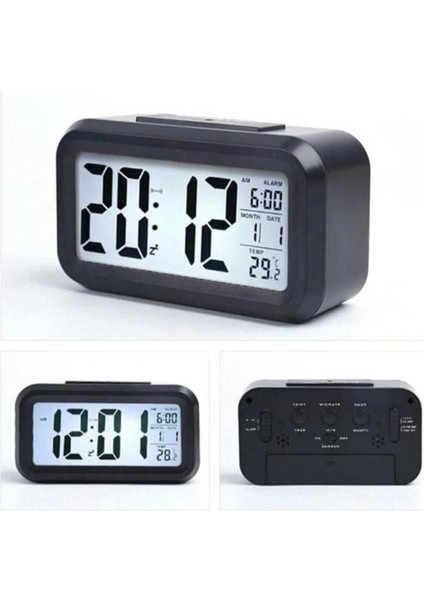 Dijital LCD Masaüstü Çalar Saat, Pilli, Işıklı, Alarm, Siyah, Kullanışlı, Şık Tasarım indirimleri