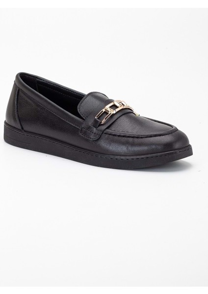 Kadın Hakiki Deri Tokalı Günlük Ayakkabı - Siyah fırsatları