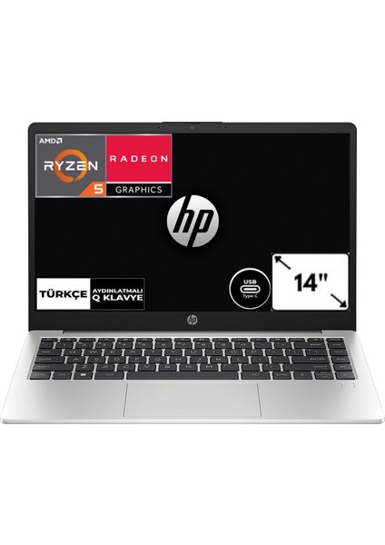 245 G10 Ryzen 5 7530U 16 GB 512 GB SSD Windows 11 Pro Radeon Graphics 14" Full Hd Notebook 8A550EACB1