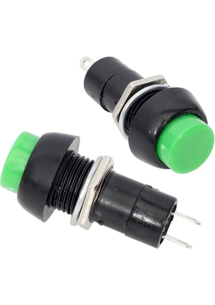 Buton Anahtar PBS-11A-B Yeşil Yuvarlak Basmalı (IC-186)