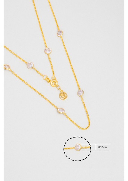 Yuvarlak Kesim 18 Ayar Sarı Altın Kaplama 57 cm Gümüş Kolye modelleri