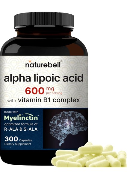 Alpha Lipoic Acid 600 mg W/ B1 Complex 300 Capsules
