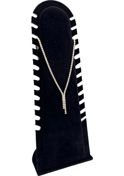 Yerli Üretim Siyah Süet Ayaklı Takı Sergileme Standı 31/11 cm