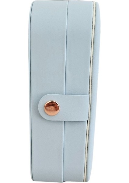 Çıtçıtlı Deri Midi Takı ve Seyahat Çantası, 11X16 Cm, Bebe Mavisi modelleri