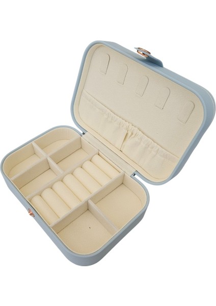 Çıtçıtlı Deri Midi Takı ve Seyahat Çantası, 11X16 Cm, Bebe Mavisi fırsatları