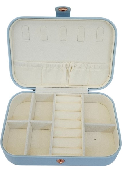 Çıtçıtlı Deri Midi Takı ve Seyahat Çantası, 11X16 Cm, Bebe Mavisi indirimleri