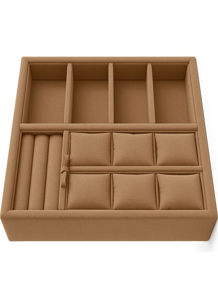 Açık Kahve Çekmece Içi Düzenleyici, Saat, Küpe, Kolye, Gözlük Için Ideal Organizer