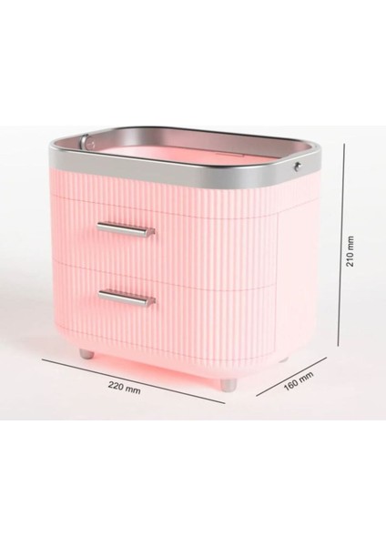 Şık Pembe Makyaj Düzenleyici - 3D Organizer, Pratik ve Estetik Tasarım