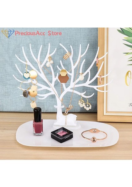 Beyaz Geyik Temalı Takı ve Mücevher Düzenleyici Askı Seti fiyatları