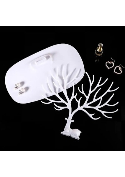 Beyaz Geyik Temalı Takı ve Mücevher Düzenleyici Askı Seti indirimleri