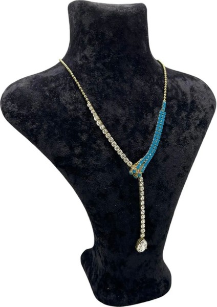 Londra Tarzı Süet Kolye Sergileme Mankeni, Siyah, 22-28 Cm, Şık ve Kullanışlı.