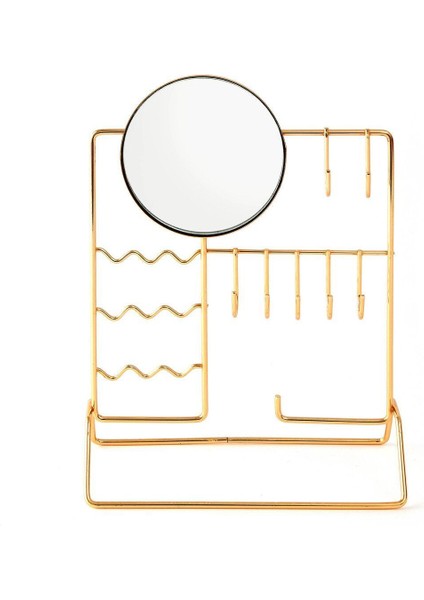 Sarı Metal Aynalı Takı Askısı, 19,5X27X10 Cm, Şık ve Kullanışlı Dekoratif Ürün fiyatları