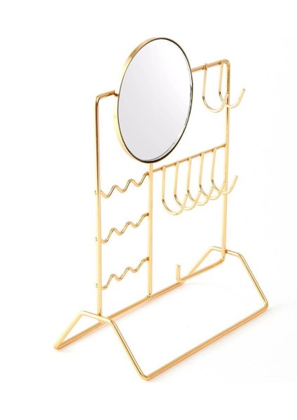 Sarı Metal Aynalı Takı Askısı, 19,5X27X10 Cm, Şık ve Kullanışlı Dekoratif Ürün modelleri