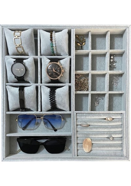 12 Bölmeli Çok Amaçlı Düzenleyici, Gri, Pratik ve Şık Organize Stant