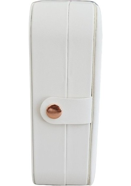 Deri Midi Boy Takı ve Seyahat Çantası, 11X16 Cm, Beyaz fırsatları