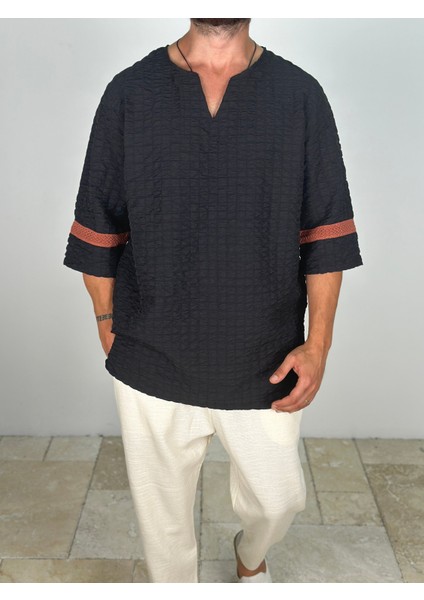 Fakir Kol Siyah T-Shirt