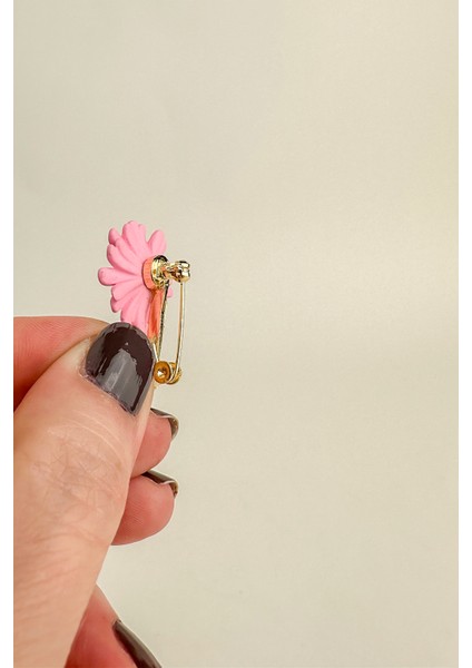 Altın Rengi Yaprak Detay Taşlı Ay Çiçeği Broş (3cm) fiyatları