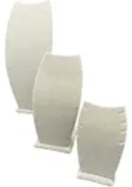 Krem Renk Süet Kumaş Üçlü Takım Kolye ve Zincirli Ayaklı Stand fiyatları