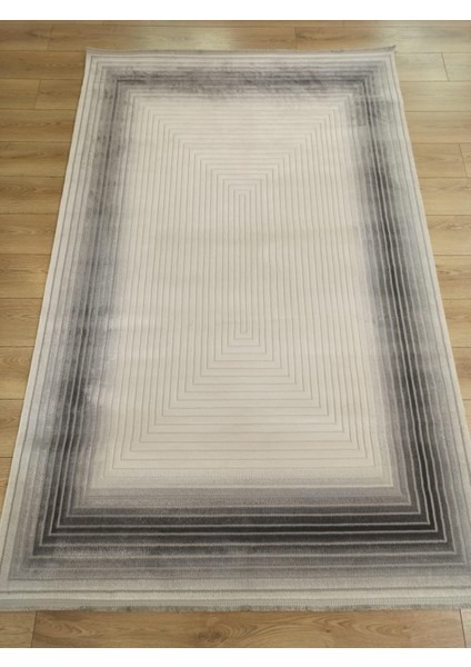 Life LF007G Krem Gri Antrasit Salon Halısı Oturma Odası Halısı