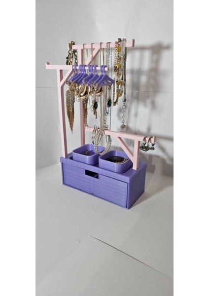 Pembe Çekmeceli ve Kancalı 3D Takı Organizeri, Mücevher Düzenleyici fiyatları