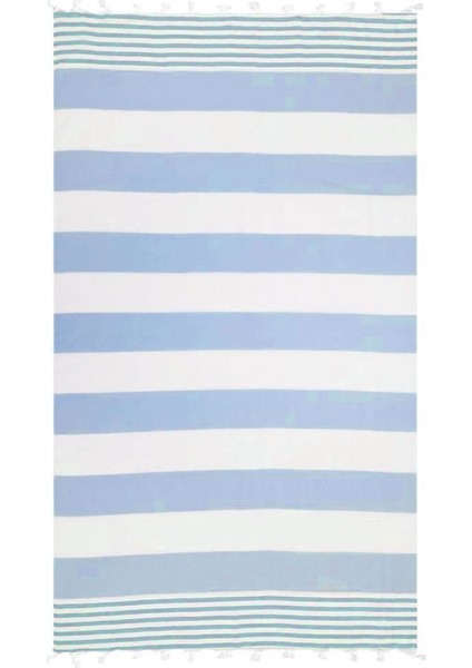Çizgili Peştemal Plaj Havlusu %100 Pamuk Yıkanmış 100X180 cm Marenza