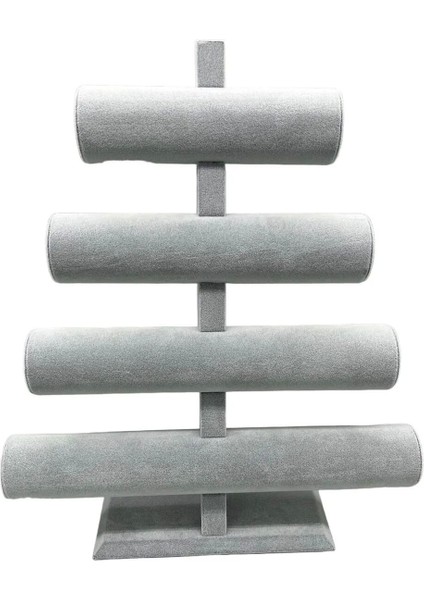 Gri Süet Kumaş Dört Kademeli Bileklik ve Saat Sergileme Standı fiyatları