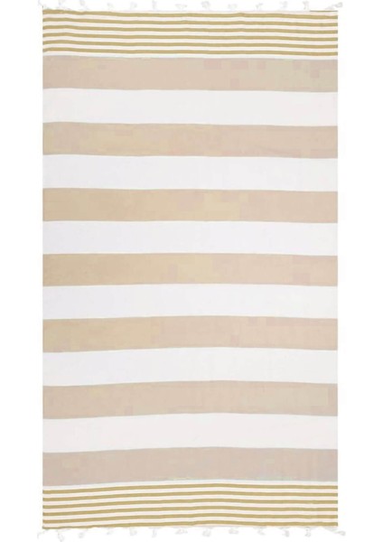 Çizgili Peştemal Plaj Havlusu %100 Pamuk Yıkanmış 100X180 cm Marenza