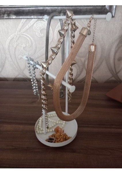Beyaz 2 Askılı Takı ve Toka Düzenleyici, Organizer, Şık ve Pratik Depolama