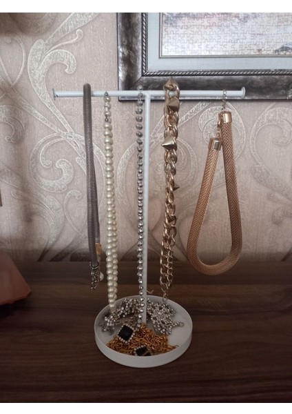 Beyaz 2 Askılı Takı ve Toka Düzenleyici, Organizer, Şık ve Pratik Depolama