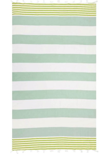 Çizgili Peştemal Plaj Havlusu %100 Pamuk Yıkanmış 100X180 cm Marenza