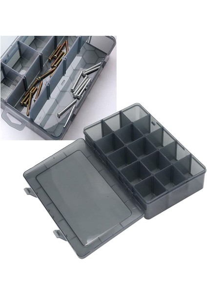 15 Bölmeli Takı Kutusu, Organizer, Ayarlanabilir, Füme Renkli, Düzenleyici