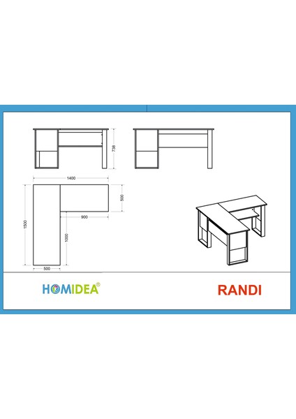 Randi Çalışma Masası - Beyaz / Beyaz indirimleri