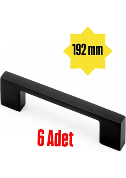 Nazan Siyah Mobilya Dolap Çekmece Kulpu 192MM 1pkt(6 Adet)