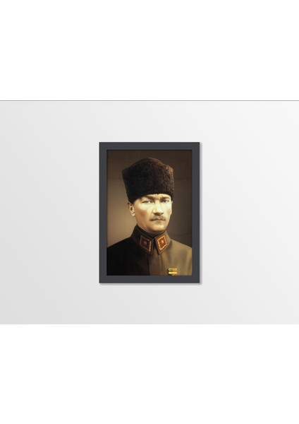Ahşap Kendinden Çerçeveli Tablo - Atatürk-3, Standart - 20X28CM