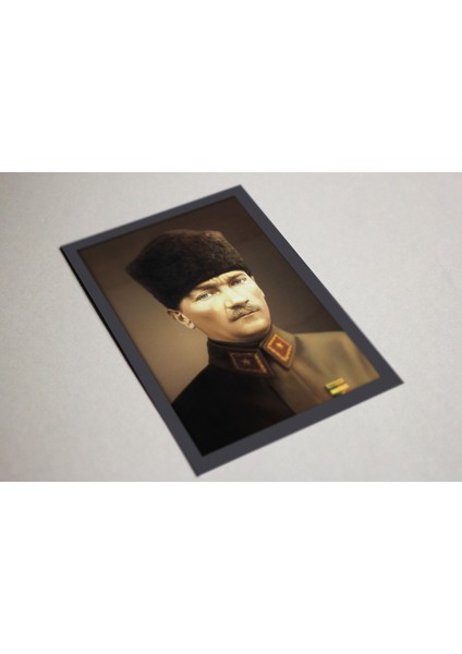 Ahşap Kendinden Çerçeveli Tablo - Atatürk-3, Standart - 20X28CM