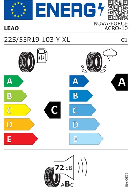 225/55 R19 103Y Xl Nova-Force Acro Oto Yaz Lastiği (Üretim Yılı: 2025)