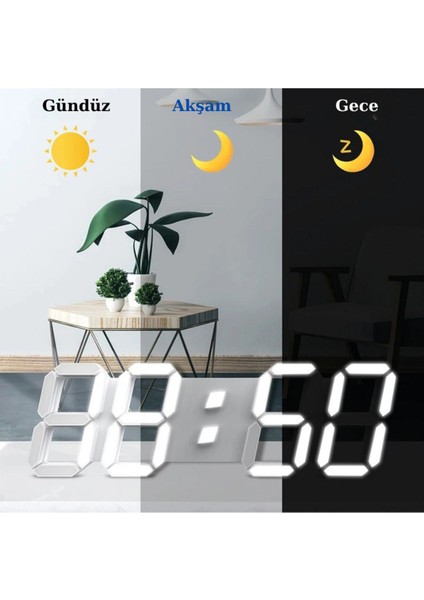 3D LED Dijital Saat, Uzay Temalı, Masa ve Duvar Dekoratif, USB ve Pil ile Çalışır fırsatları